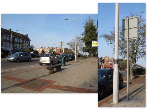 North Cheam: London Road, east-side, looking north