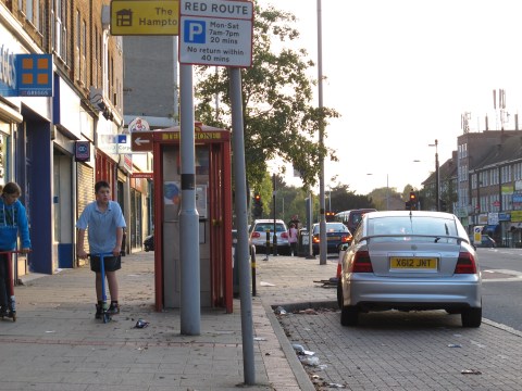 North Cheam: London Road, east side, looking south.
