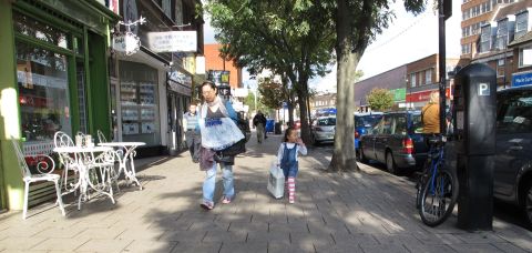 New Malden: High Street, west-side, looking north 